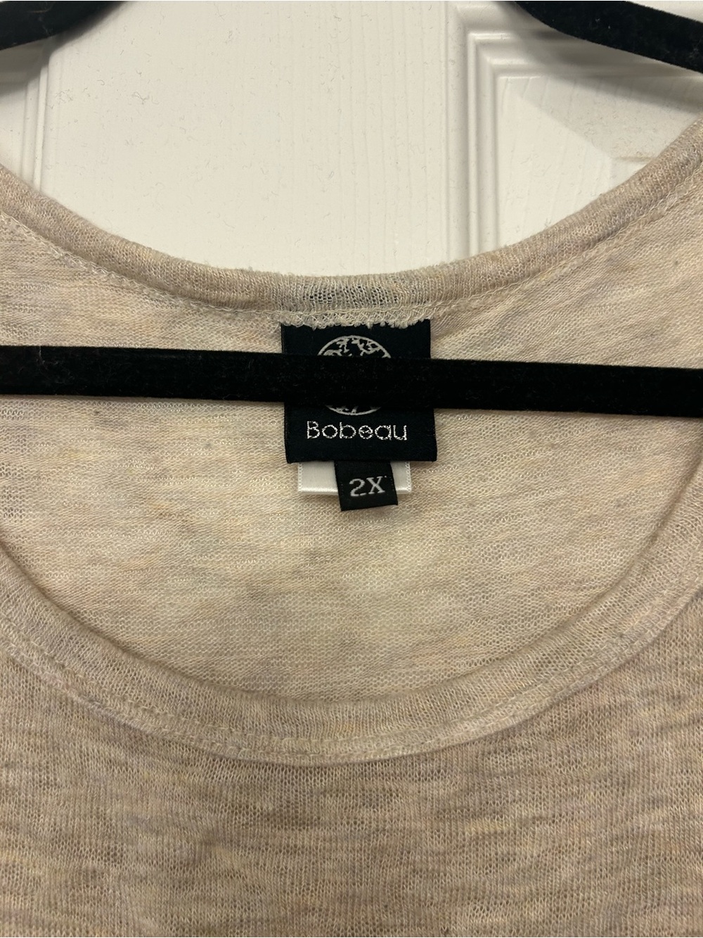 bobeau Cream Crochet-Trim Long Sleeve Tunic Top - Picture 2 of 2